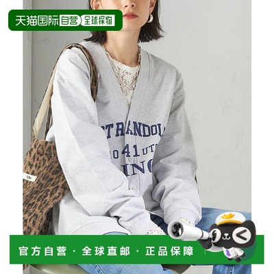 1h可退 日本直邮Odub 女装 V领 logo 卡通图案宽松针织开衫 31225