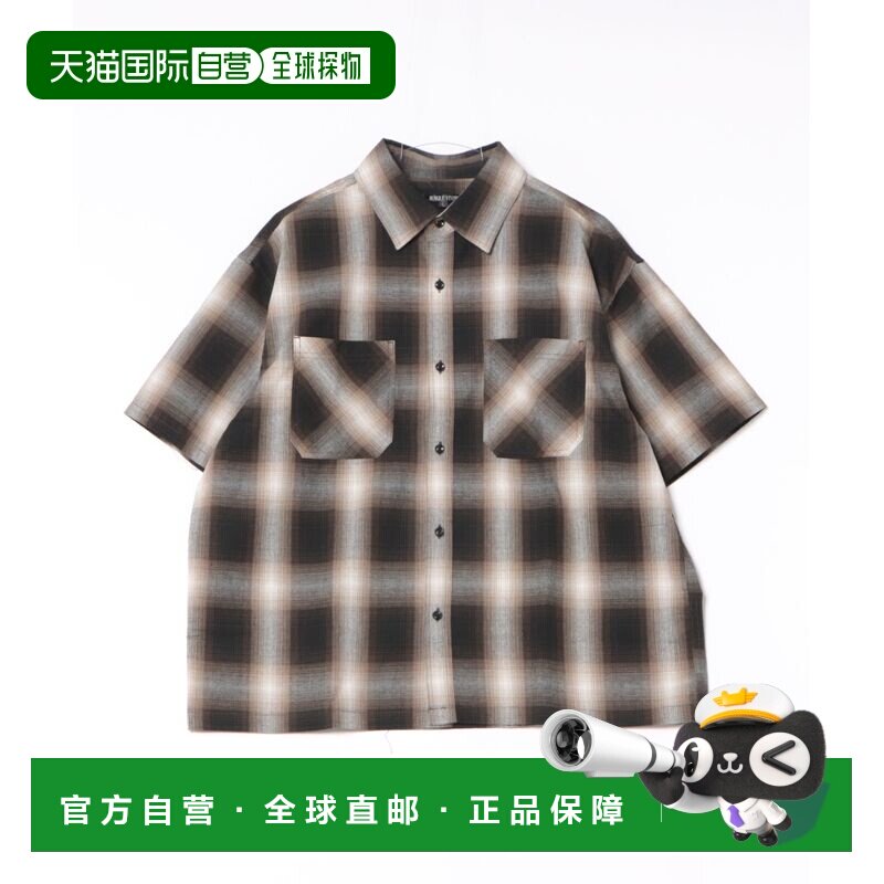 ８(eight) 男女同款 渐变格纹短袖衬衫 wil091 【付后1h可退】