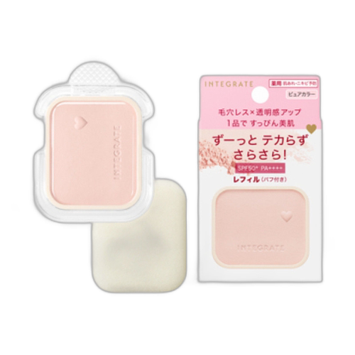 日潮跑腿INTEGRATE完美意境粉色爱心粉饼SPF50+PA++++替换装9.5g