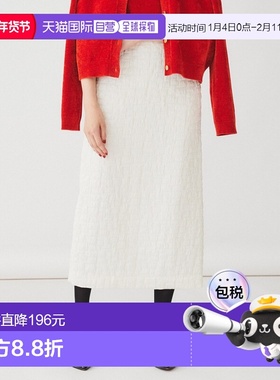 1h可退 日本直邮UNTITLED 女士后腰松紧几何提花窄裙日本制造 153