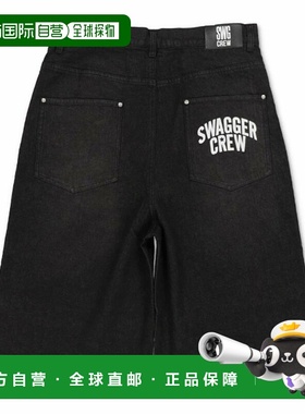 1h可退 日本直邮SWAGGER 男女同款街头logo宽松牛仔半裤 SWC24P01