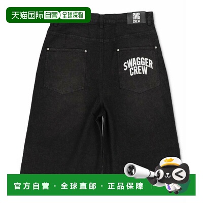 1h可退 日本直邮SWAGGER 男女同款街头logo宽松牛仔半裤 SWC24P01