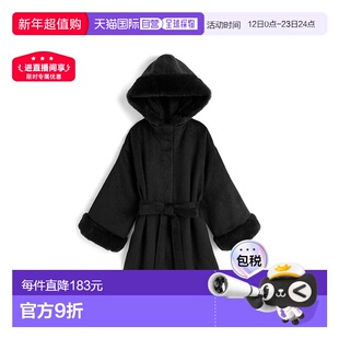 日本直邮日潮 GRL带丝带腰带的毛绒帽中长款大衣k9401i外套皮草