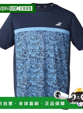 日本直邮BABOLAT 男士网球俱乐部短袖衬衫 [BUP5562C-BL] 运动衬