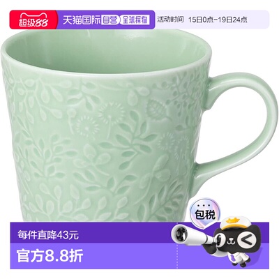 【日本直邮】鸣海马克杯 安娜艾米利亚绿色350ml可用微波炉加热