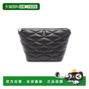 日本直邮中古YSL圣罗兰女包S级99新Clutch bag手拿包羊皮化妆包黑