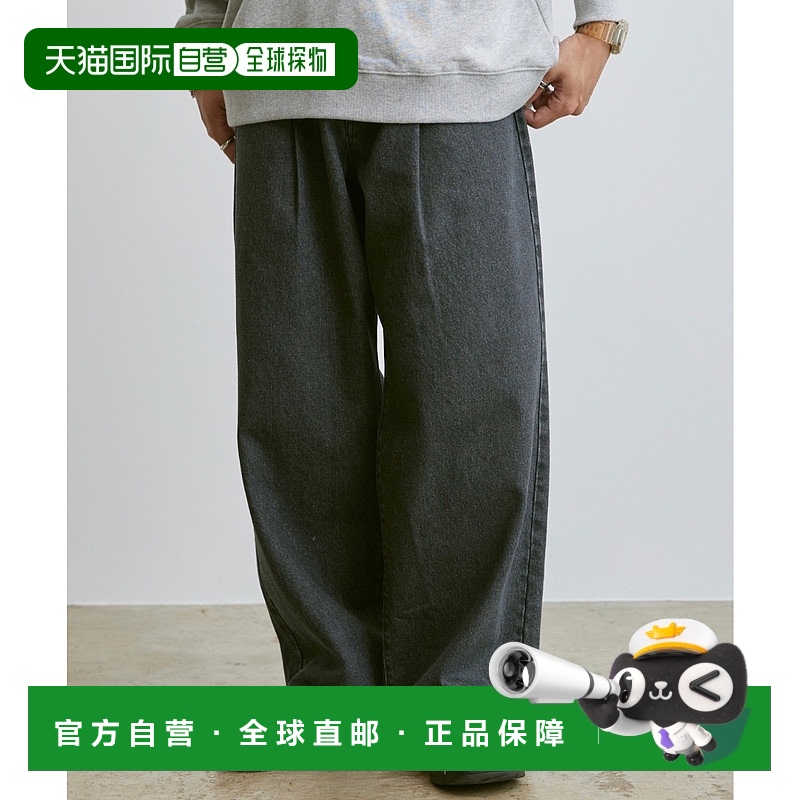 日本直邮Remember. Remember男女同款宽松牛仔裤 裤脚流苏设计 前