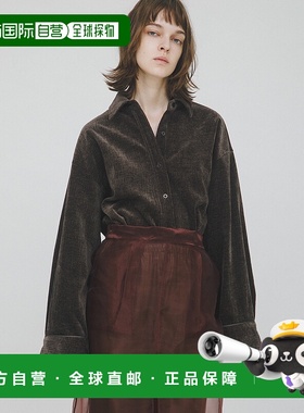 1h可退 日本直邮LAATO 女装 微光泽垂感 舒适宽松半开襟衬衫 WBA7