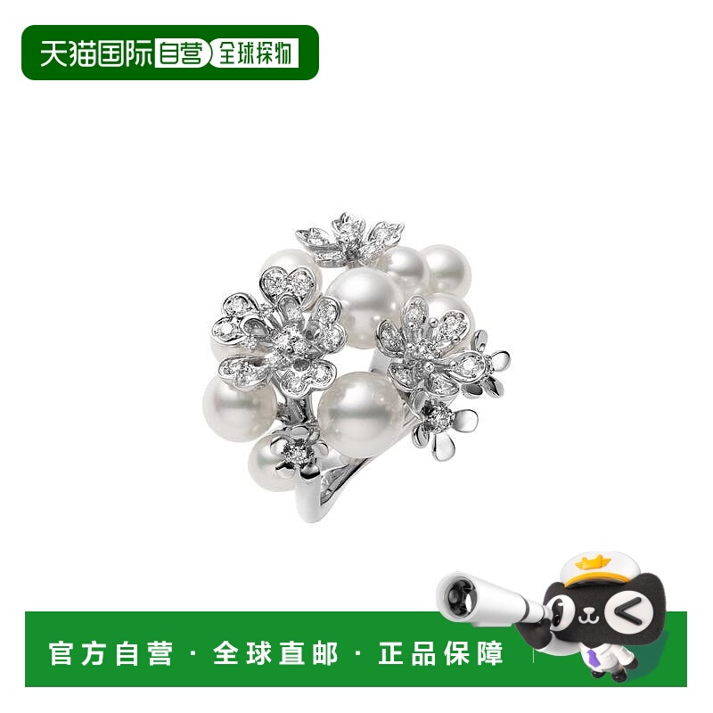 日潮跑腿MIKIMOTO 御木本繁花珍珠钻石高级感时尚百搭精致戒指9号