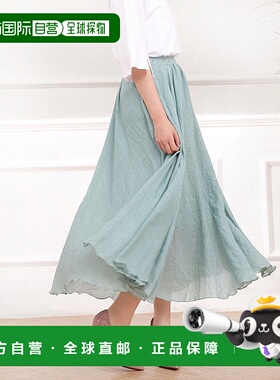 【日本直邮】Doux Belle Spreading 亚麻触感长半身裙（浅绿色）