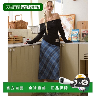 1h可退 日本直邮VITALSIGN 女装 蓝色格纹长裙 AW4725S127羊毛