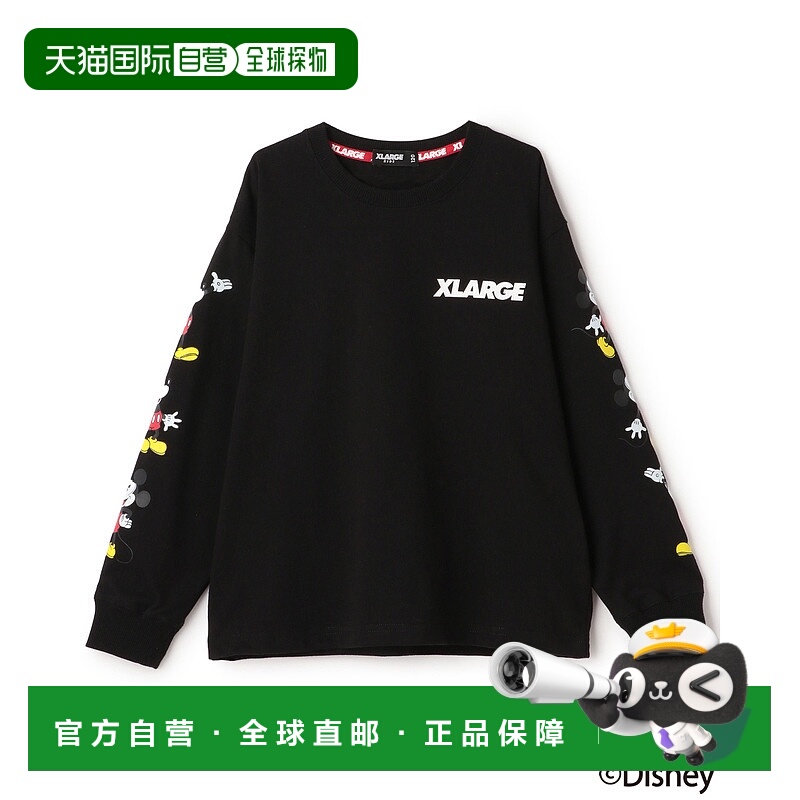 1h可退 日本直邮XLARGE KIDS 儿童 全棉长袖T恤 袖口米奇印花 945
