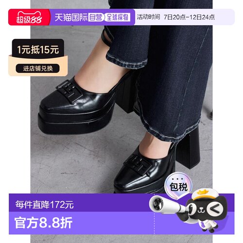 日本直邮GYDA 女士 GG踝带粗跟高跟鞋 稳定显高设【付后1h可退】