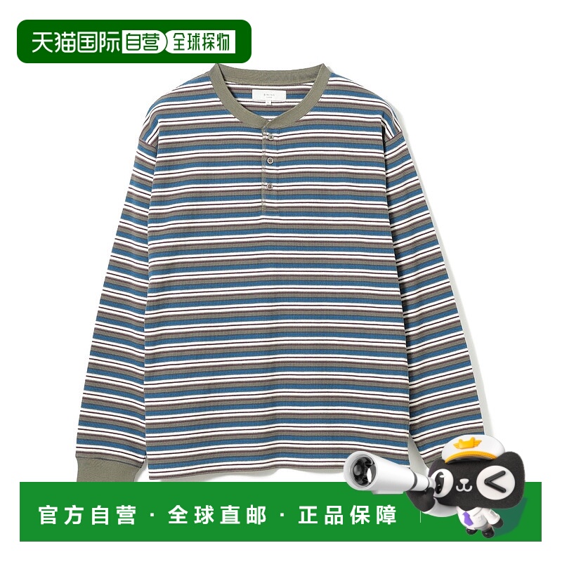1h可退 日本直邮B:MING by BEAMS 男士 舒适宽松 亨利领 罗纹配色