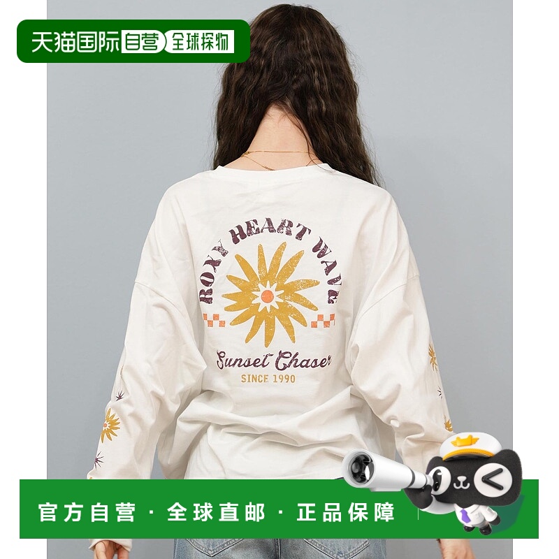 1h可退 日本直邮ROXY 女装 宽松版型 长袖T恤 后幅印花设计 RLT25