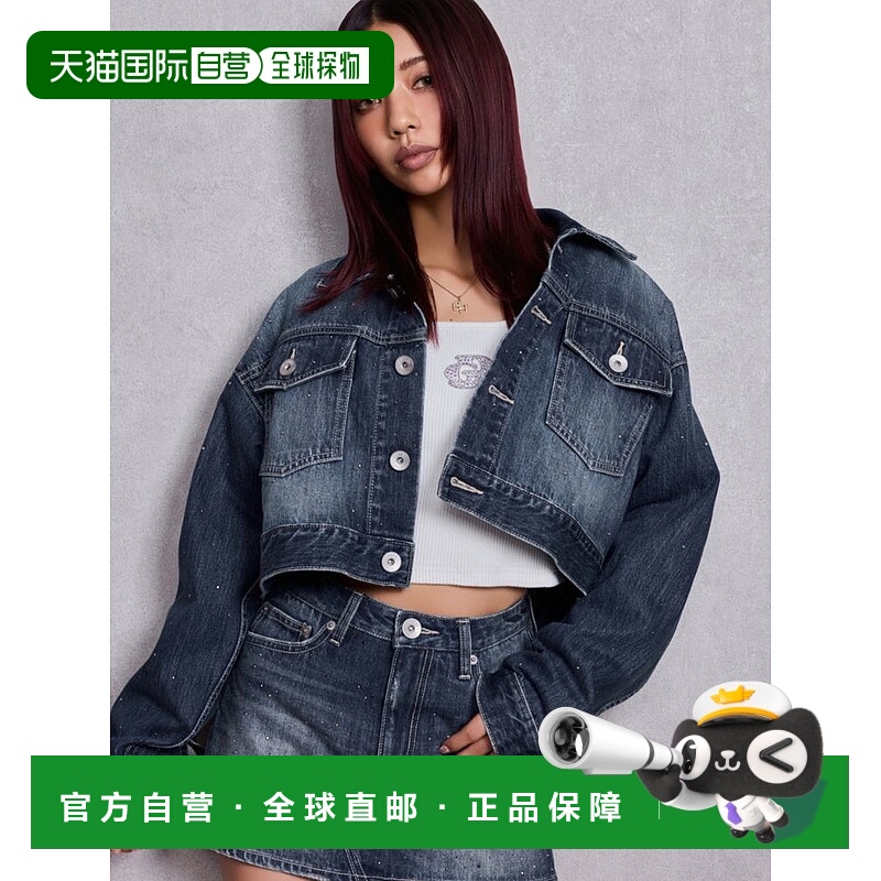 1h可退 日本直邮GYDA 女装 全钻装饰短款牛仔外套 宽松显瘦G詹 07