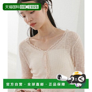 1h可退 日本直邮Heather 女士透肤蕾丝边短款开衫 573229