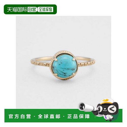 自营 日潮 agete 阿卡朵 K10绿松石戒指