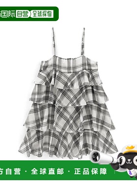 日本直邮日潮 GRL格纹透视层叠吊带格子迷你蛋糕裙连衣裙DK1347