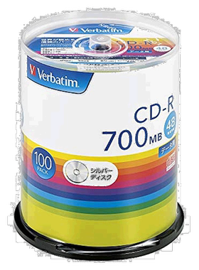 【日本直邮】Verbatim CD-R 700MB 100张 48倍SR80FC100SV1
