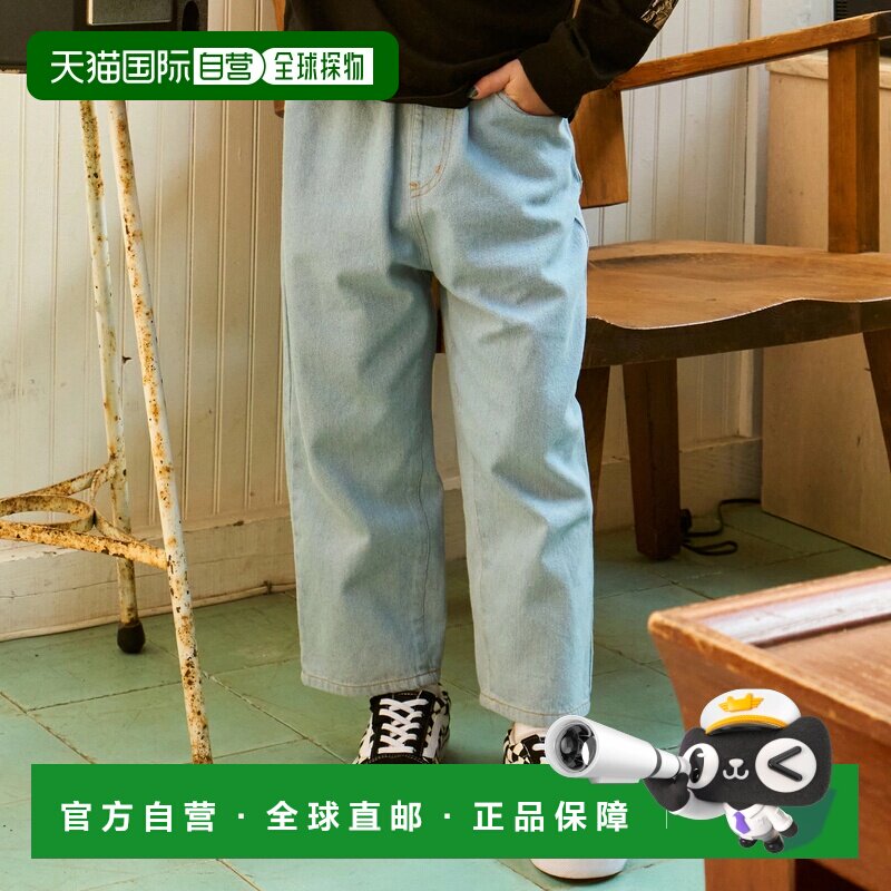 日本直邮NARUMIYA 特大号 儿童(XLARGE KIDS) 嘻哈补丁logo牛仔长图片