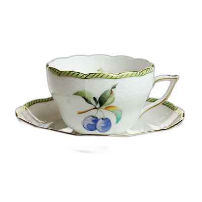 日本直邮Herend 赫伦德 Fruit Escargot Plum 多功能杯&茶托 730