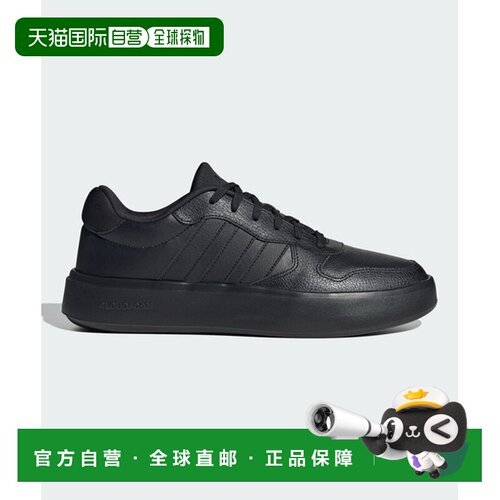 日本直邮adidas Litecourt 舒适百搭时尚 轻便 低帮 板鞋 男款 黑