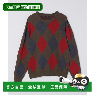 12针argyle纹圆领毛衣 男士 秋冬宽松复古针 日本直邮SHIPS 1h可退