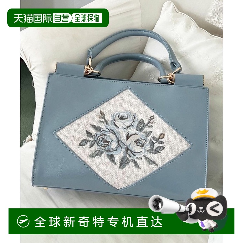 1h可退 日本直邮an another angelus 复古玫瑰刺绣手提托特包 54B