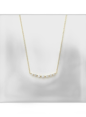 日本直邮日潮 agete 阿卡朵K18钻石项链白色 均码渐变礼物长款