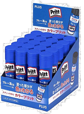 【日本直邮】PLUS 胶水 Pritt 棒胶 蓝色 普通尺寸 20支装 文具