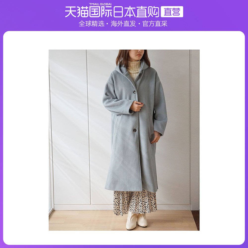 日本直邮GeeRA [WEB only] 假羊毛连帽衫（蓝色）