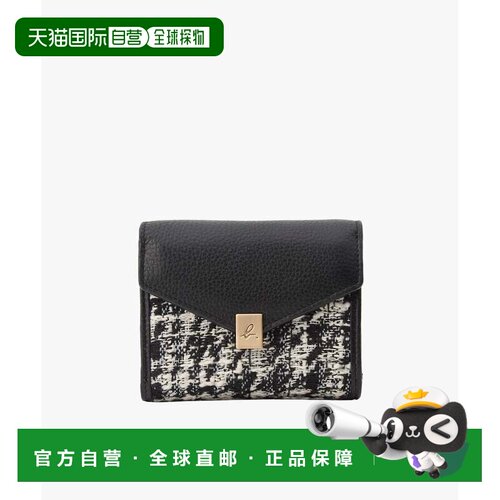 日本直邮agnes b. 皮革三折钱包 Miyuki TAW04A01 黑色