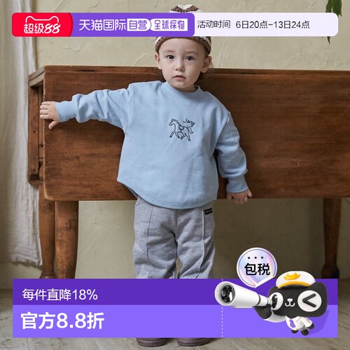 日本直邮petit main LIEN品牌官方发货儿童加绒卫裤宽松厚款居家