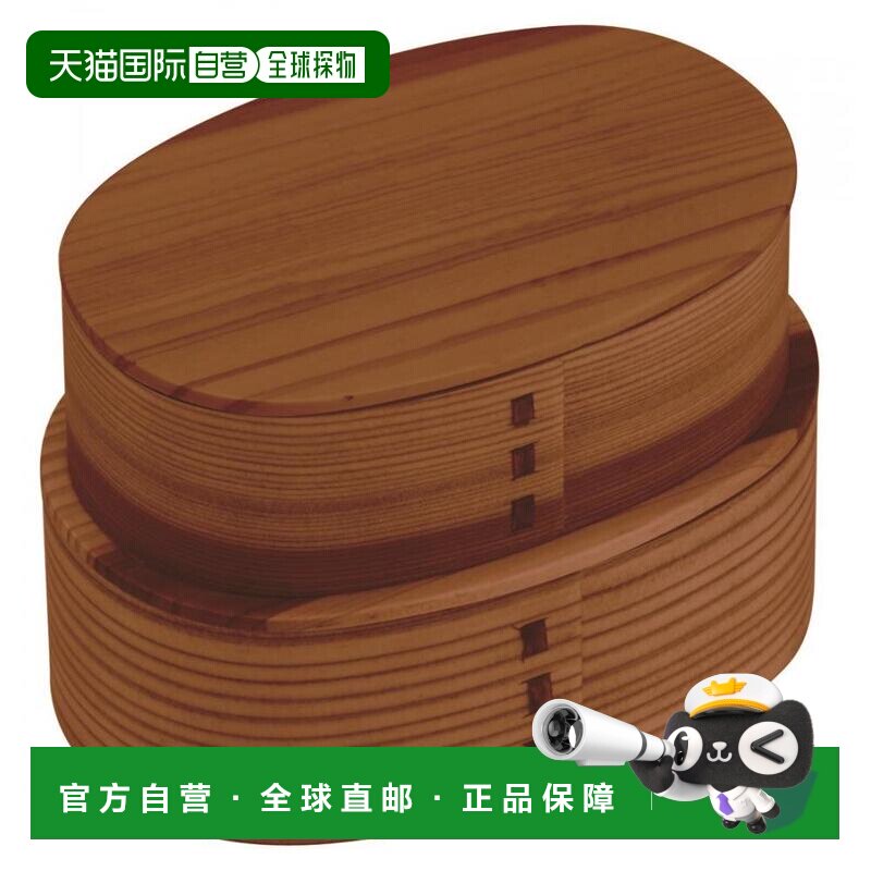 【日本直邮】Skater斯凯达椭圆饭盒棕色两层便携630ml WLWB1-A