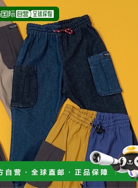 1h可退 日本直邮BREEZE儿童宽松侧口袋工装裤 J521025牛仔