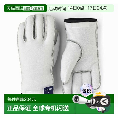 日本直邮HESTRA 男女同款 羊毛内衬 保温速干半指手套 34420