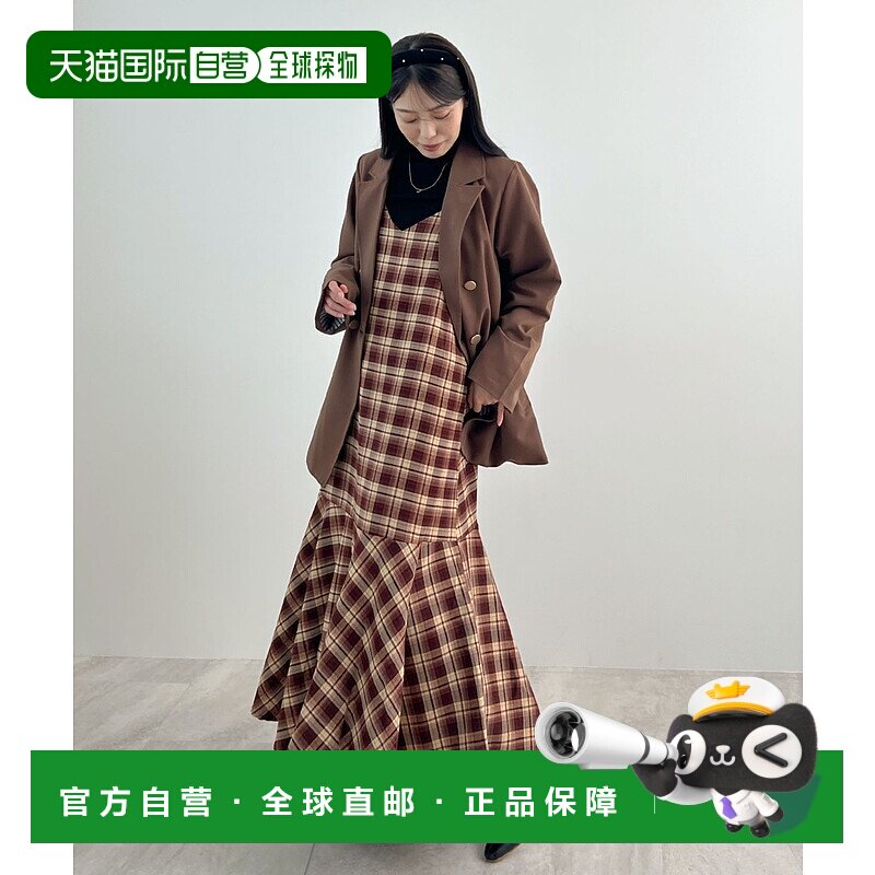 1h可退 日本直邮Futier land 女装 格纹吊带连衣裙 可调节肩带 显