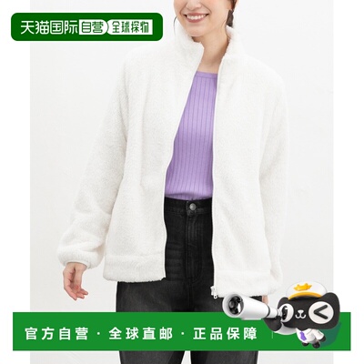 日本直邮Honeys 女装 宽松加厚仿羊羔绒半拉链开衫 两侧口袋 6851