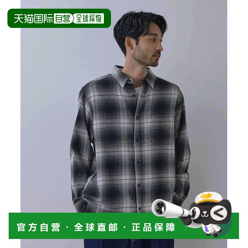 日本直邮NAVY 男女同款 全棉法兰绒格纹衬衫 0121【付后1h可退】