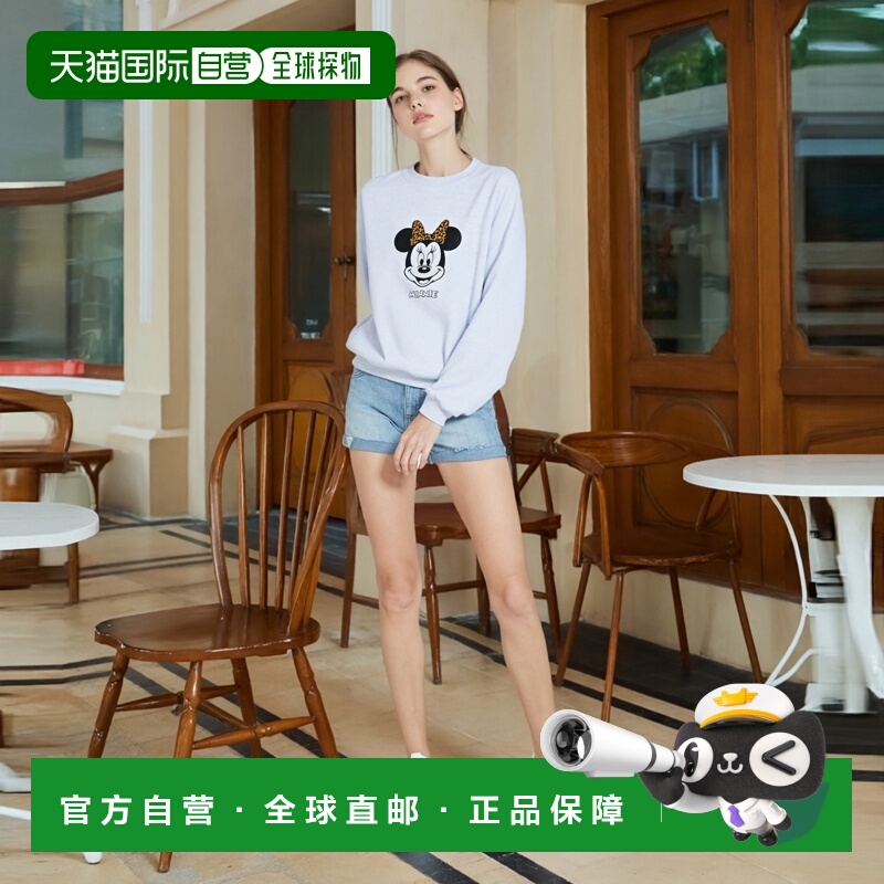 1h可退 日本直邮PUBLUX 男女同款 加绒加厚 米妮老鼠印花宽松卫衣