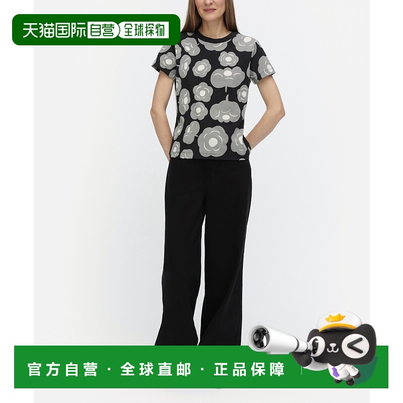 1h可退 日本直邮marimekko 女装 全棉T恤 半身图印花 宽松百搭款