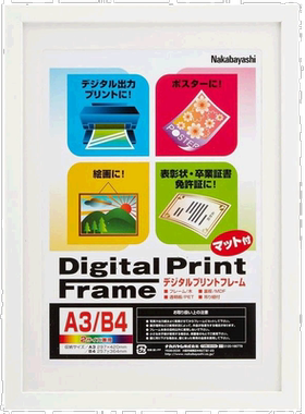 日本直邮Nakabayashi仲林 相框 白色 A3/B4大小ﾌ-DPW-A3-W