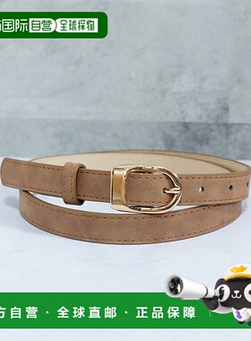 日本直邮florge 金色扣头麂皮质感细款皮革腰带 [FL8218EW009056]