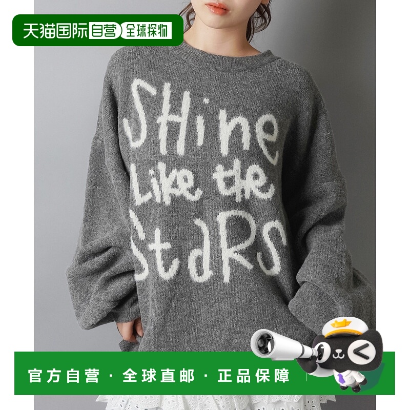 1h可退 日本直邮SPINNS 女装 宽松版型 手绘风logo 针织毛衣 SPN0