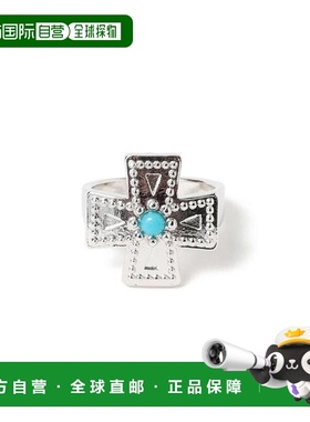 1h可退 日本直邮Ray BEAMS 十字扣环戒指叠戴绿松石配饰个性