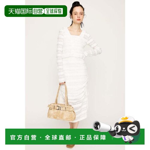 日本直邮FRONT BUTTON LACE 2P 白色开衫连衣裙 两件套