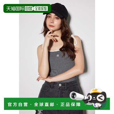 日本直邮Rienda 带杯丝带背心式上衣 [RI3465EW25516] 白色长袖