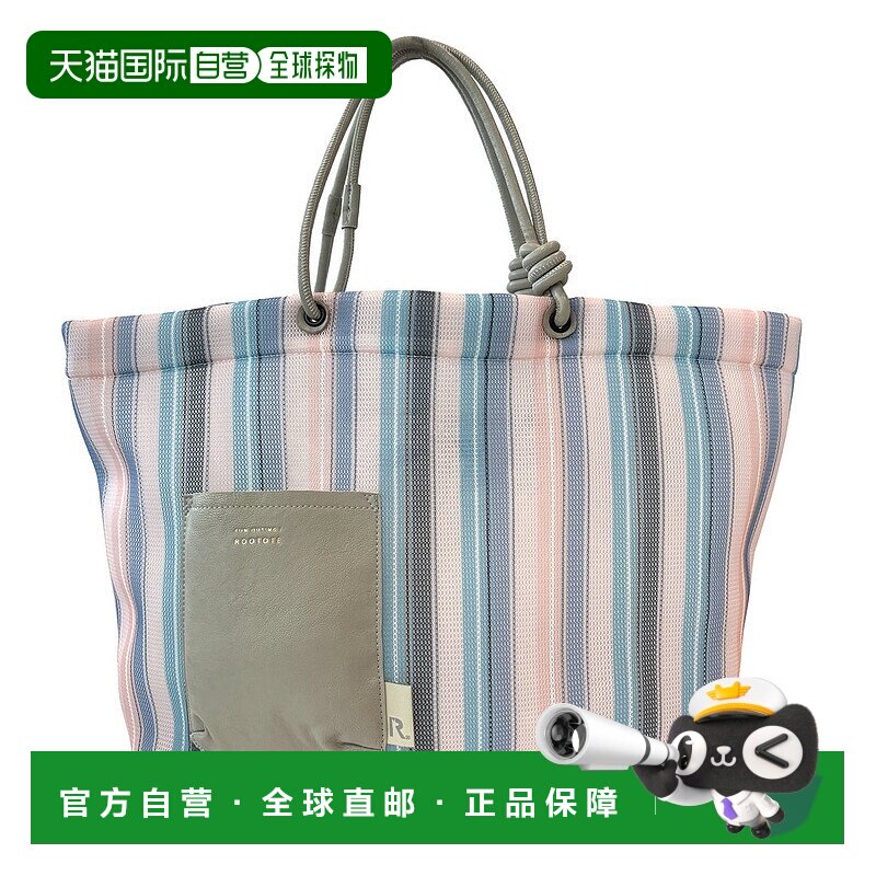 日本直邮ROOTOTE 轻量网眼横型A4托特包 中号条纹款 [RO3330AW008