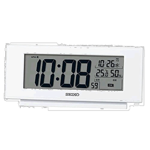 【日本直邮】Seiko Clock 精工时钟 闹钟 摆钟 数字 雷达 白珍珠